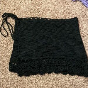 Black Crochet Bathing Suit Cover up sarong